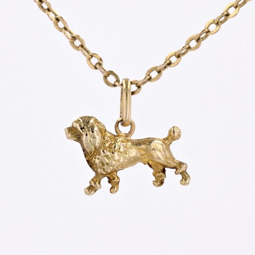 French 18 Karat Yellow Gold Poodle Charm Pendant, 1960s