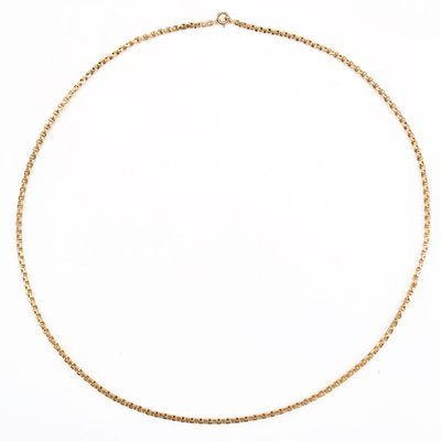 French 18 Karat Yellow Gold Thick Jaseron Mesh Chain, 1950s-OLU-1335863