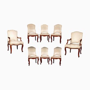 French 18th Century Dining Chairs and Armchairs, 1760s, Set of 8-MBH-1032005