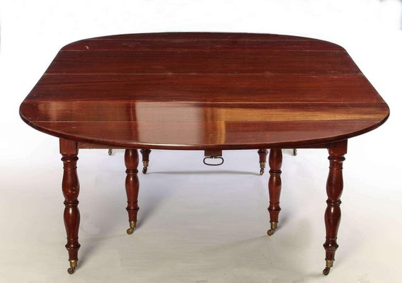 French 18th Century Mahogany Extending Drop-Leaf Dining Table-MBH-1032143