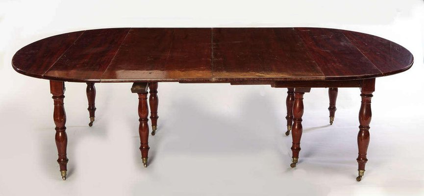 French 18th Century Mahogany Extending Drop-Leaf Dining Table-MBH-1032143