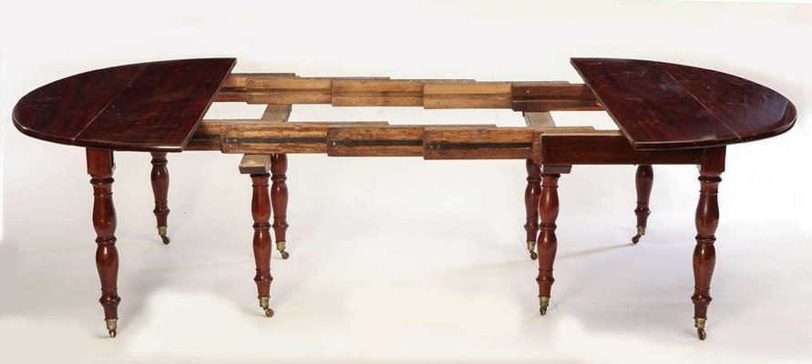 French 18th Century Mahogany Extending Drop-Leaf Dining Table-MBH-1032143