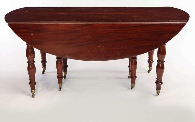 French 18th Century Mahogany Extending Drop-Leaf Dining Table-MBH-1032143