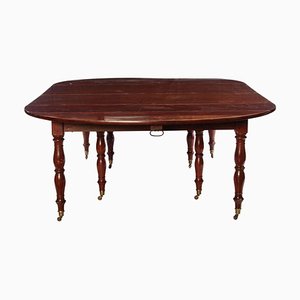 French 18th Century Mahogany Extending Drop-Leaf Dining Table-MBH-1032143