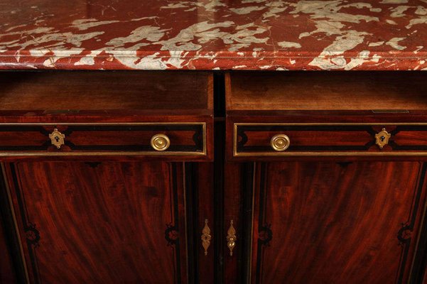 French 19th Century Buffet with Red Languedoc Marble Top-MBH-1032642