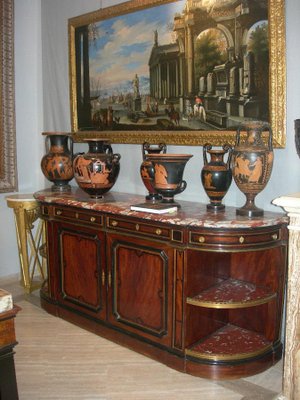 French 19th Century Buffet with Red Languedoc Marble Top-MBH-1032642