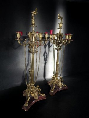 French 19th-Century Greek Candleholders, 1890s, Set of 2-FDW-2039635