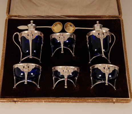 French 1st Empire Napoleonic Sterling Silver Table Set, Set of 8-GOE-1035016