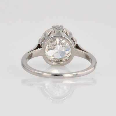 French 207 Carats Diamond Platinum Solitaire Ring-OLU-1763983