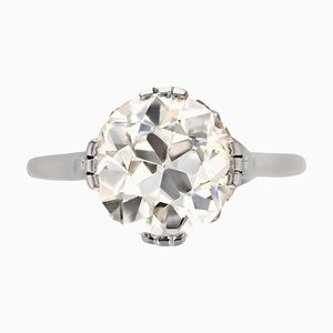 French 207 Carats Diamond Platinum Solitaire Ring-OLU-1763983