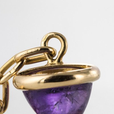 French 20th Century Amethyst and 18 Karat Yellow Gold Cufflinks, Set of 2-OLU-896621