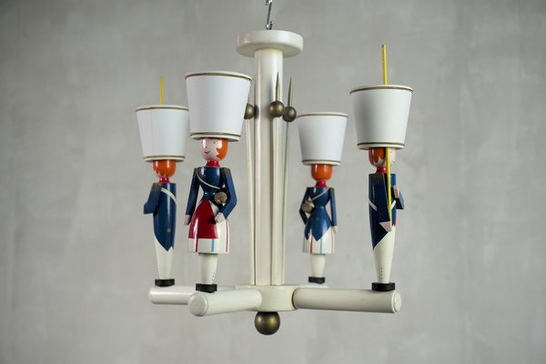 French 4-Light Chandelier by Suzanne Guiguichon, 1950s-FQ-1121637