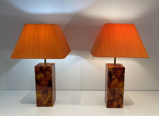 French Acrylic Glass Table Lamps, 1970, Set of 2-BA-1756186