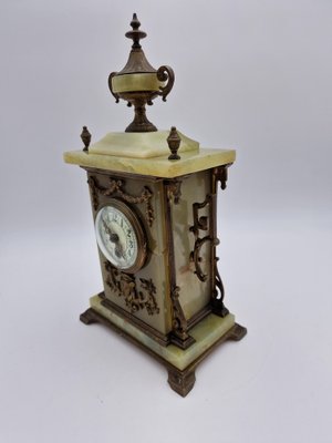 French Alabaster Clock, Early 20th Century-RKF-1779642