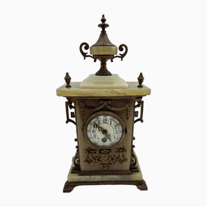 French Alabaster Clock, Early 20th Century-RKF-1779642