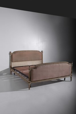 French Antique Style Bed in Gilded Wood and Fabric-RCE-1794160