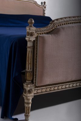 French Antique Style Bed in Gilded Wood and Fabric-RCE-1794160