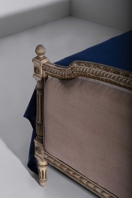 French Antique Style Bed in Gilded Wood and Fabric-RCE-1794160