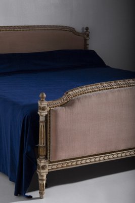 French Antique Style Bed in Gilded Wood and Fabric-RCE-1794160