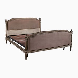 French Antique Style Bed in Gilded Wood and Fabric-RCE-1794160