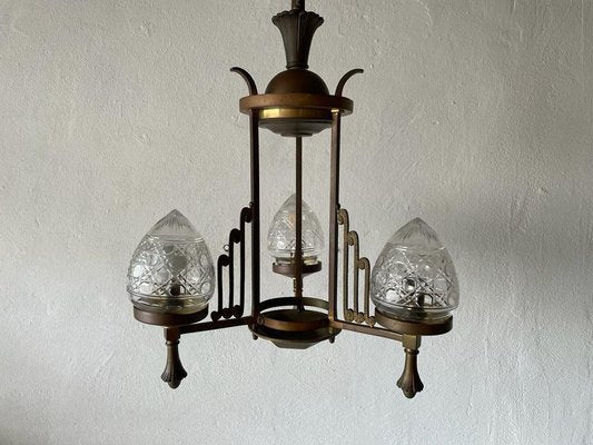 French Architectural Body Chandelier in Copper, 1940s-RDS-1452328