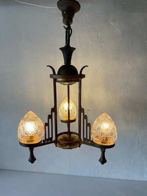 French Architectural Body Chandelier in Copper, 1940s-RDS-1452328