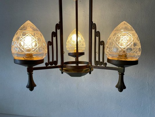 French Architectural Body Chandelier in Copper, 1940s-RDS-1452328