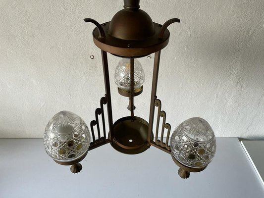 French Architectural Body Chandelier in Copper, 1940s-RDS-1452328