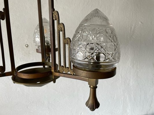 French Architectural Body Chandelier in Copper, 1940s-RDS-1452328