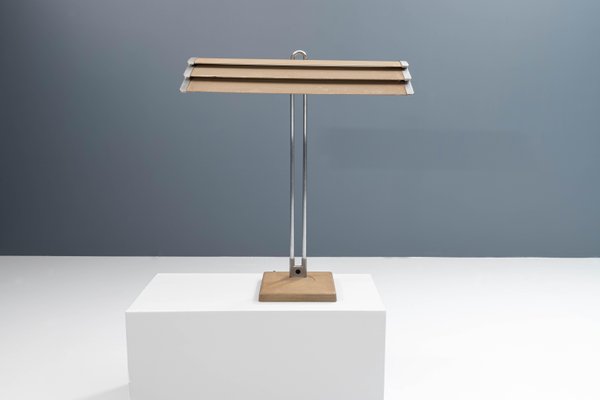 French Architectural Desk Lamp in Casted Iron Steel and Ribbed Aluminum, 1960s-ITV-1299230