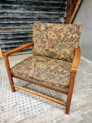 French Armchair with Floral Pattern, 1930s-IFQ-1804447