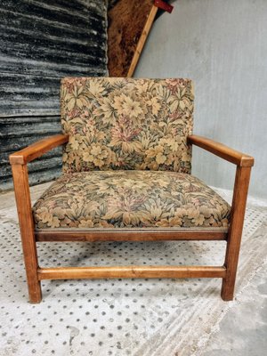 French Armchair with Floral Pattern, 1930s-IFQ-1804447