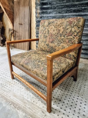 French Armchair with Floral Pattern, 1930s-IFQ-1804447