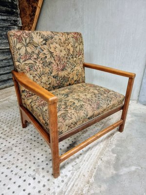 French Armchair with Floral Pattern, 1930s-IFQ-1804447