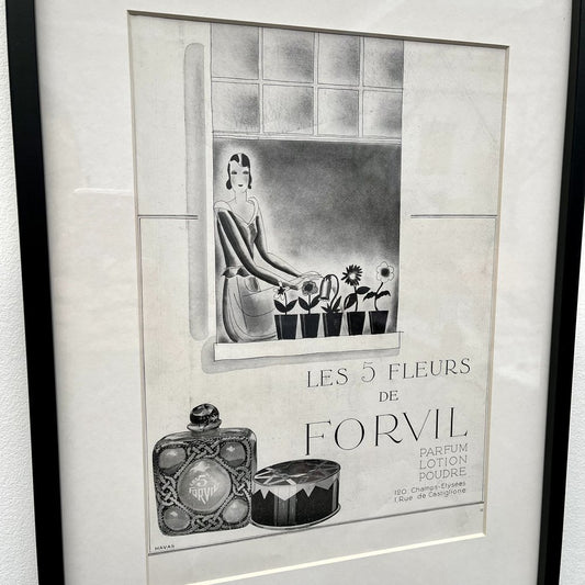 French Art Deco Advertising Print Originally 20s Les 5 Fleurs De Forvil, 1920s