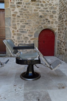 French Art Deco Barber Chairs, 1940, Set of 3-XNH-1804650