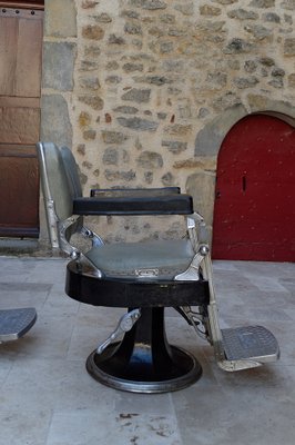 French Art Deco Barber Chairs, 1940, Set of 3-XNH-1804650