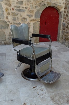 French Art Deco Barber Chairs, 1940, Set of 3-XNH-1804650