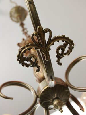 French Art Deco Brass Chandelier, 1930s-HGJ-1440840