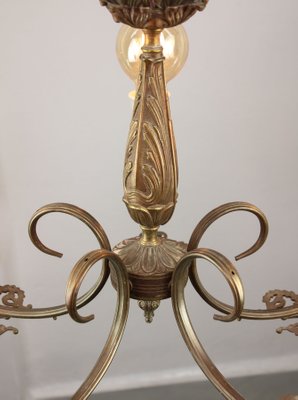 French Art Deco Brass Chandelier, 1930s-HGJ-1440840