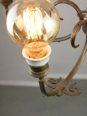 French Art Deco Brass Chandelier, 1930s-HGJ-1440840