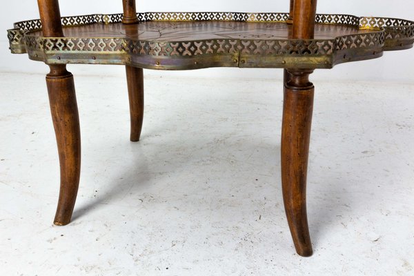 French Art Deco Brass & Poplar Serving Table or Side Table, 1930-RIU-1259147