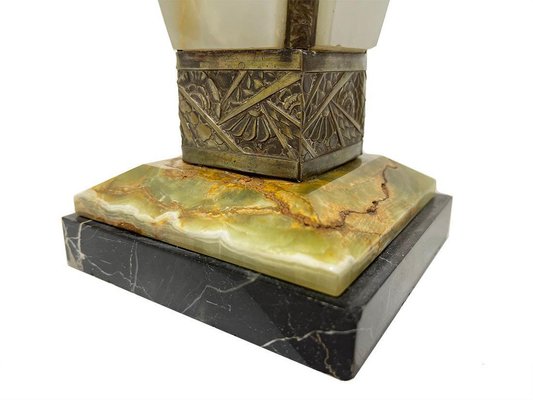 French Art Deco Bronze and Onyx Mantelpieces, 1920s, Set of 2-UCH-1748012