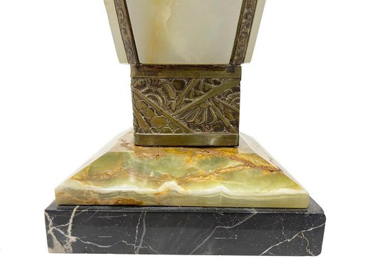 French Art Deco Bronze and Onyx Mantelpieces, 1920s, Set of 2-UCH-1748012