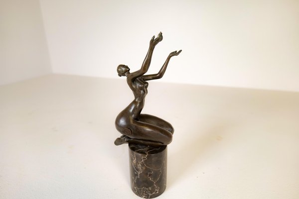 French Art Deco Bronze Figurine-UYK-1114161