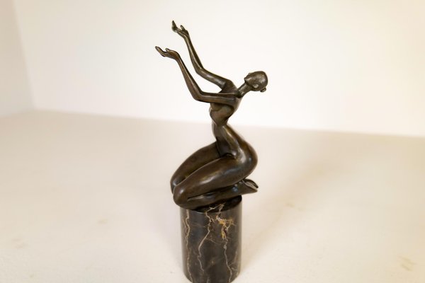 French Art Deco Bronze Figurine-UYK-1114161