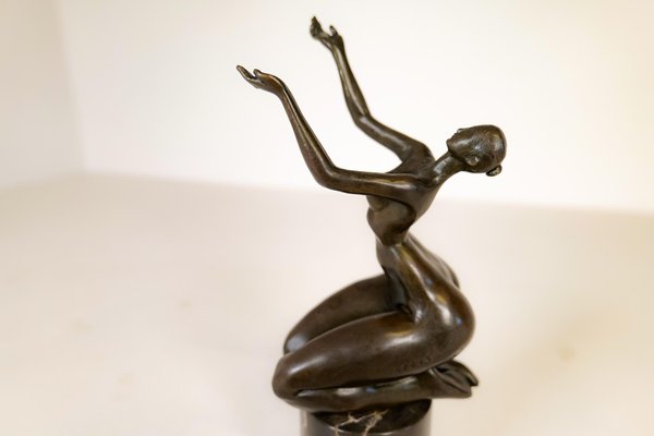 French Art Deco Bronze Figurine-UYK-1114161