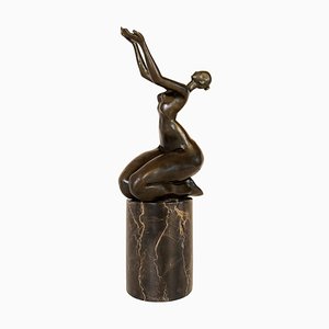 French Art Deco Bronze Figurine-UYK-1114161