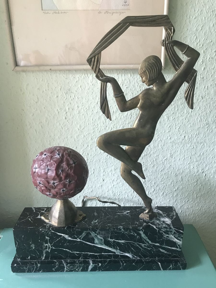 French Art Deco Bronze Janle Sculpture by Gabriel Argy-Rousseau