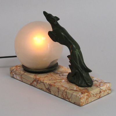 French Art Deco Bronze Statue Table Lamp, 1930s-NE-883398